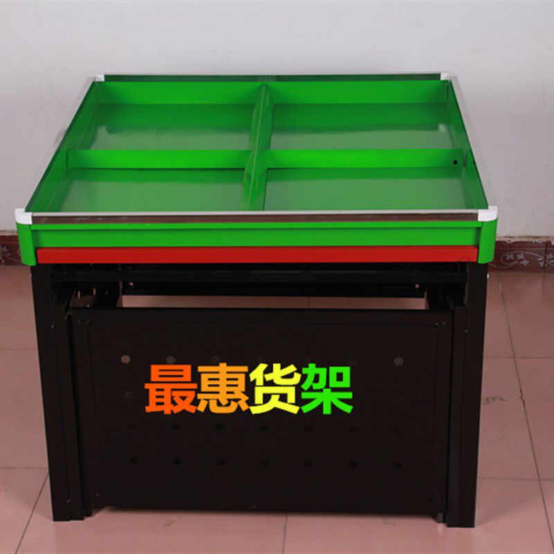 超市水果蔬菜货架堆头平台加厚果蔬展销平台水果堆头全封带门包邮