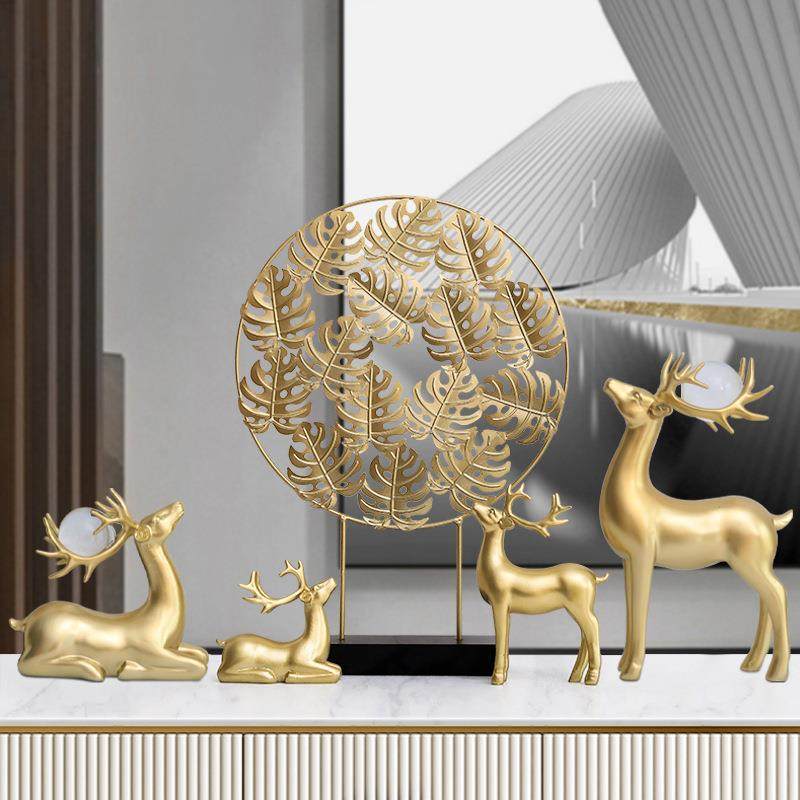 美式轻奢装饰品摆件鹿家居摆设欧式样板房客厅酒柜软装电视柜玄关,纺织面料/辅料/配套,纺织机械配件,淘宝优惠券,粉丝福利购,淘宝优惠卷