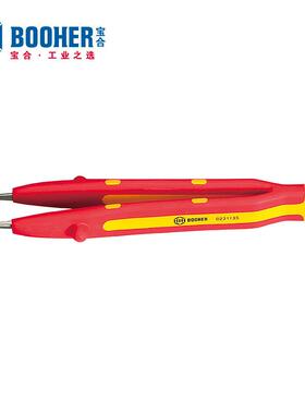Booher宝合绝缘手工具BH0231160双色绝缘微尖横齿镊子160mm