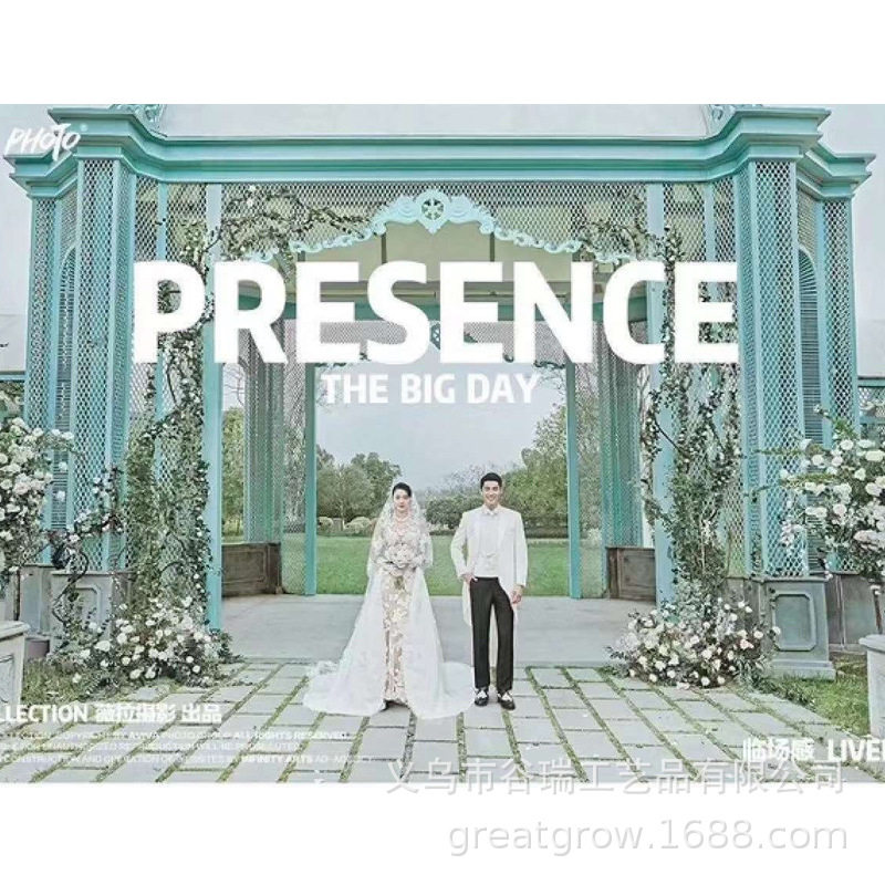 婚庆拍照打卡道具欧式铁艺门头装饰布置摄影背景道具