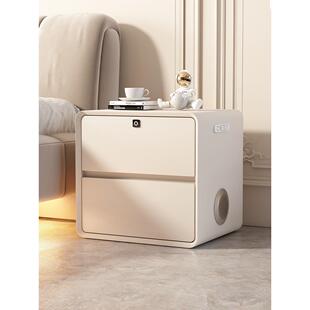 床头柜简约现代带锁家用卧室2025新款小型柜子主卧实木轻奢高级感