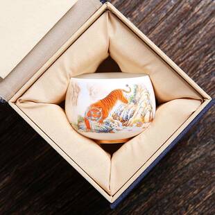 羊脂玉器高端个人杯大号泡茶杯子陶瓷主人杯单杯男士款手绘茶杯子