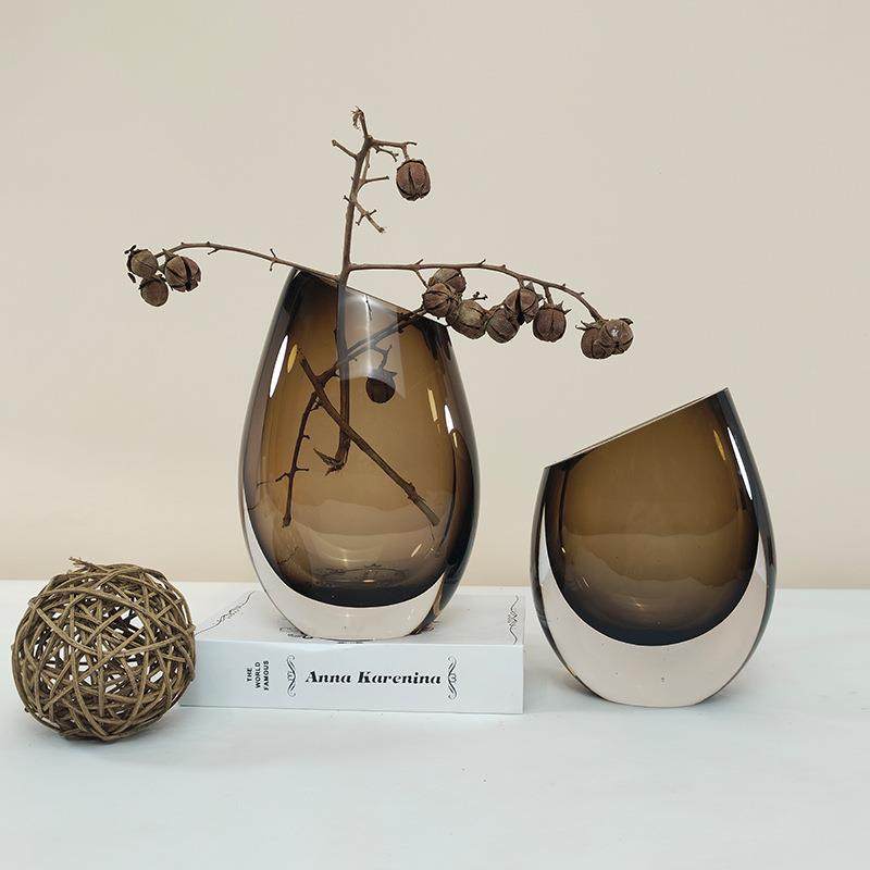 简约现代琉璃斜口花瓶桌面家居饰品客厅创意插花玻璃花器工艺摆件,纺织面料/辅料/配套,纺织机械配件,淘宝优惠券,粉丝福利购,淘宝优惠卷