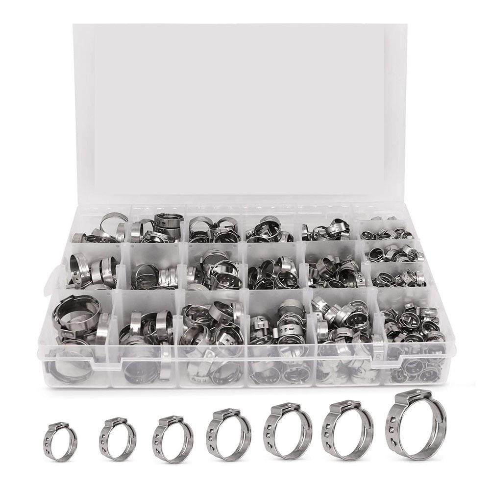 530PCS盒装304不锈钢单耳无级卡箍汽车管道配件紧固管夹,机械设备,其他机械设备,淘宝优惠券,粉丝福利购,淘宝优惠卷