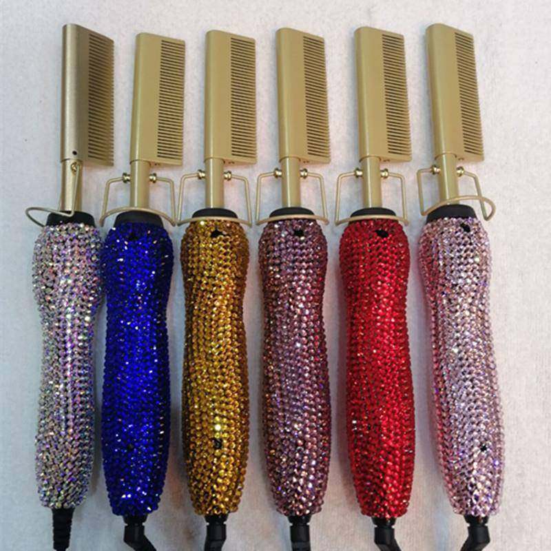 欧美时尚卷直两用电动美发梳镶水钻直发梳子烫发器一把,纺织面料/辅料/配套,纺织机械配件,淘宝优惠券,粉丝福利购,淘宝优惠卷