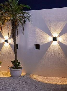 太免阳能壁灯户外防水围庭院装饰灯别墅阳台围墙77850氛洗墙灯布