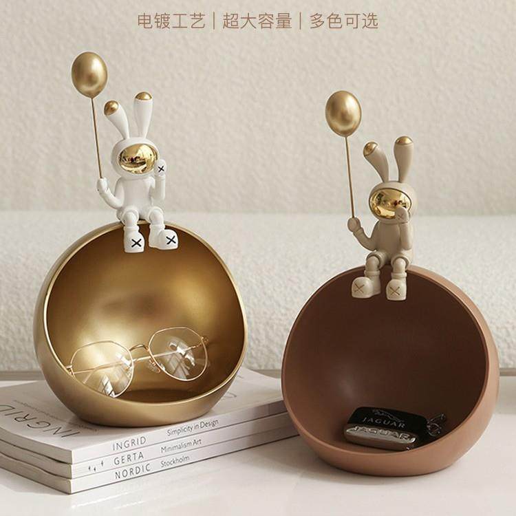 太空关兔轻奢入7870装户进门玄钥匙收纳摆子件高级感小众客厅桌面,家居饰品,装饰摆件,淘宝优惠券,粉丝福利购,淘宝优惠卷