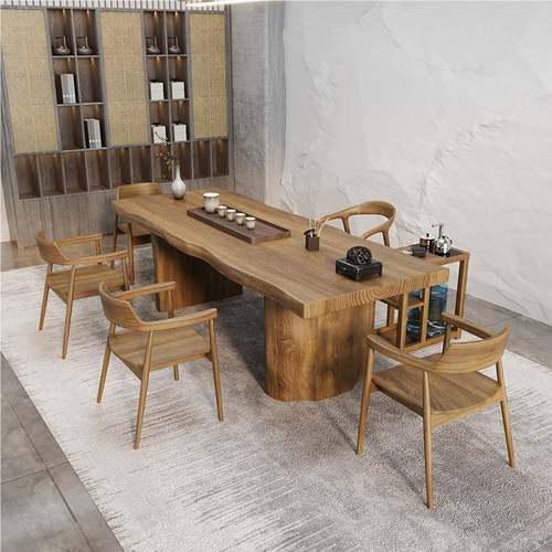 茶桌椅合组实木大板意茶茶台新中式禅办公室BGN原木泡茶桌桌简约