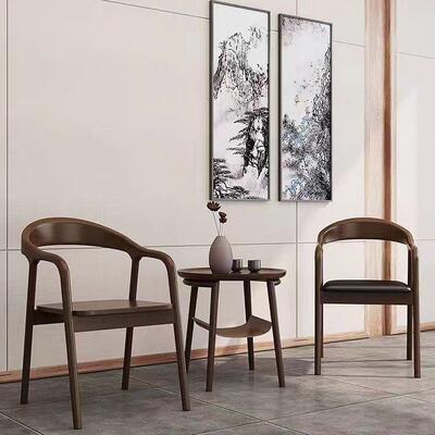 美特餐椅中式子椅单OVE人洽谈北欧餐厅实简靠背椅靠背木书房约家