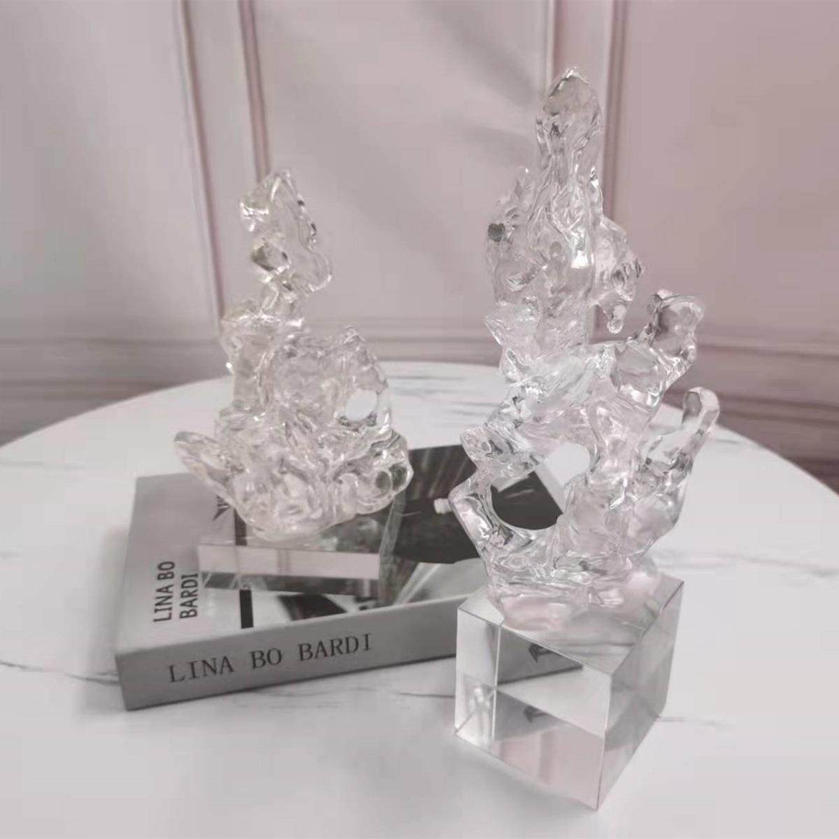 意现代简约假山摆件样透板间明树房脂茶几桌面电视柜创透明假山软,家居饰品,装饰摆件,淘宝优惠券,粉丝福利购,淘宝优惠卷