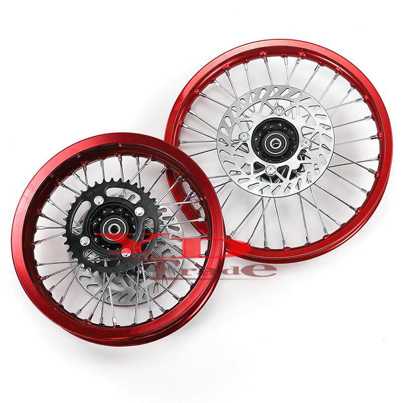 越野摩托车前轮毂1.子铝金轮胎轮60/100-合14寸铝轮圈链轮80/100-