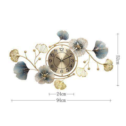 新中式创奢意钟表餐客厅厅时钟轻挂钟挂墙钟饰气银杏叶艺术CLN大,家居饰品,台钟/闹钟,淘宝优惠券,粉丝福利购,淘宝优惠卷