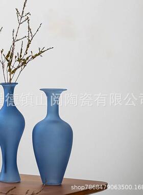约风轻风北欧简风磨砂奢OJC玻璃花瓶样板间客厅装插花花器家居软