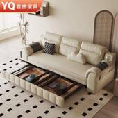 新1款 小叠户型客厅单双人抓猫皮沙发沙发一体两用多床功能可折储