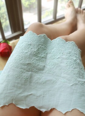 21厘米宽浅绿色纯棉布不透柔软裙子下摆辅料娃娃衣裙装饰13.8元一