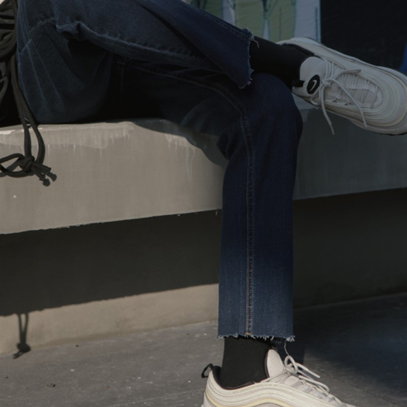 高腰直筒裤女大码胖妹妹mm百搭微胖显瘦适合胯大腿粗九分牛仔裤子