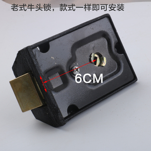 双保险牛头锁老式房门锁双山牌弹子门锁三环774牛头二保险锁包邮
