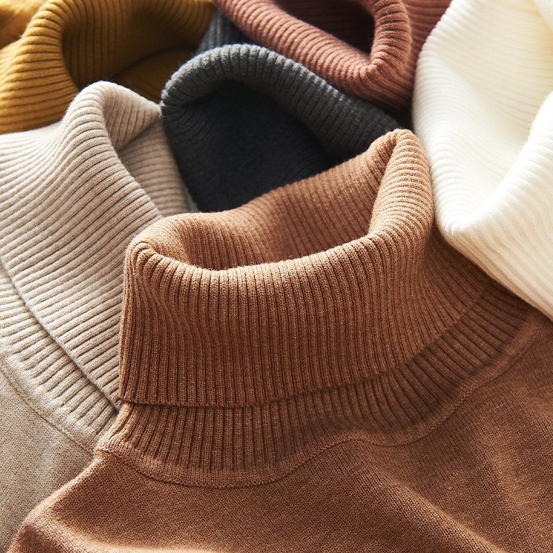 高领毛衣男秋冬季内搭男士商务修身黑色打底衫白色毛衫男款针织衫