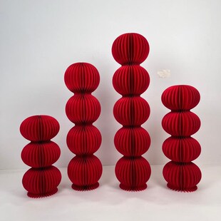 中国风婚庆折纸灯笼结婚蜂窝球婚房红灯笼订婚宴中式婚礼路引布置