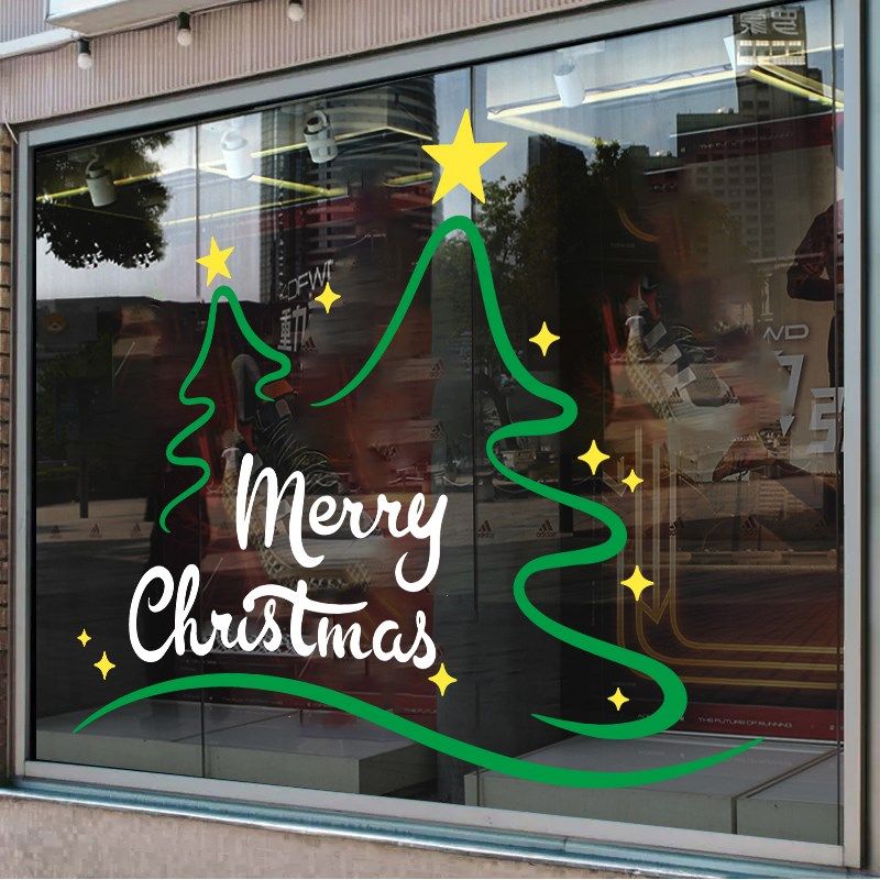 圣诞节装饰品窗花圣诞树贴画节日布置窗贴商场店铺橱窗玻璃贴纸,节庆用品/礼品,圣诞装饰品,淘宝优惠券,粉丝福利购,淘宝优惠卷