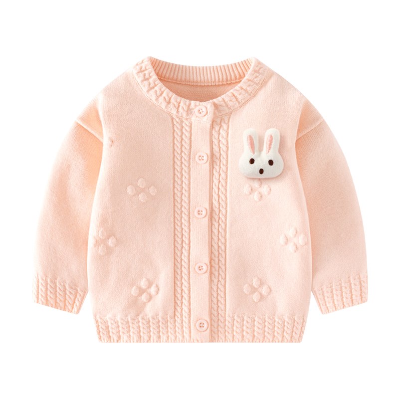 女童外套春秋新款女宝宝春季针织上衣儿童春装开衫毛衣婴儿毛线衣