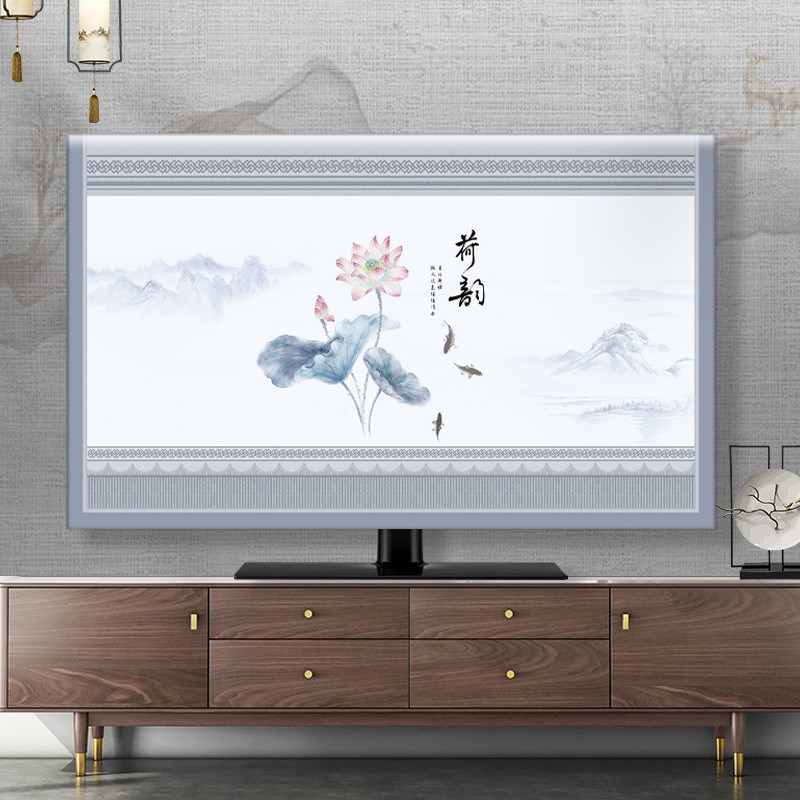 2023新款中式电视机防尘罩55/65/75寸液晶电视机盖布盖巾防尘套