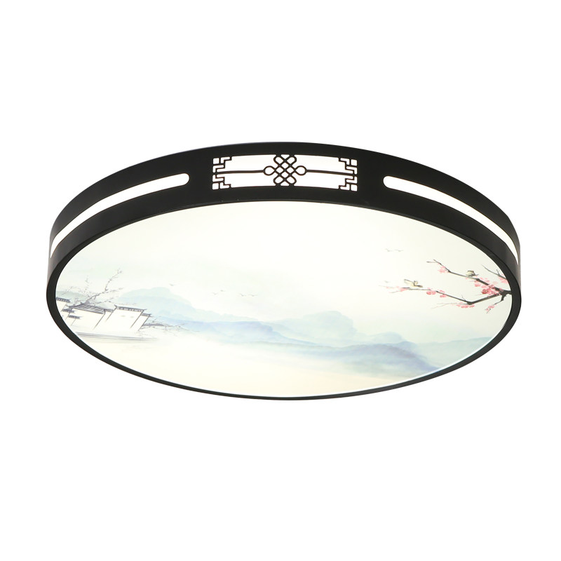 新中式LED吸顶灯圆形卧室灯书房客厅灯简约餐厅房间阳台古典灯具