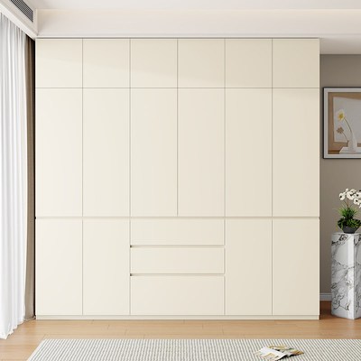 加高2.5-3米enf级免拉手上下分段式衣柜家用卧室定制全挂衣橱柜子