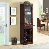 美式 酒柜实木红酒柜单门储酒柜客厅酒架家用玻璃门酒柜落地隔断柜