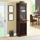 美式 酒柜实木红酒柜单门储酒柜客厅酒架家用玻璃门酒柜落地隔断柜