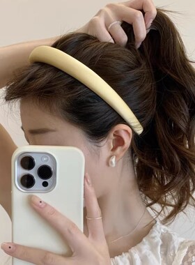 好温柔~发箍女黄色法式发卡头箍高级感压发发捆白色百搭气质头饰