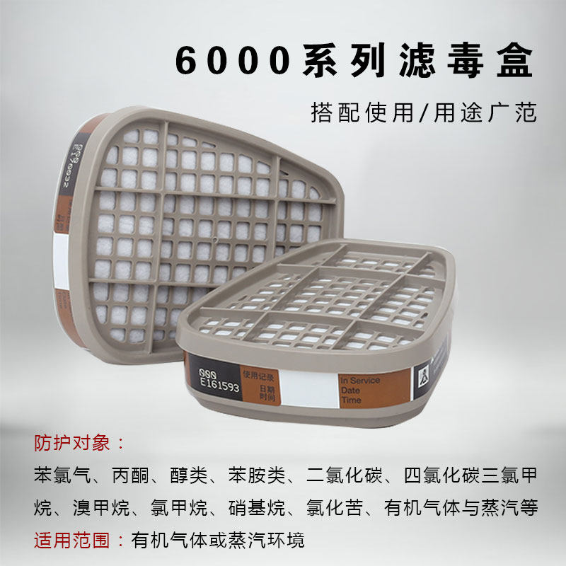 一护6001cn6002CN氨气滤毒过滤盒防毒面具活性碳芯一氧化碳硫化氢