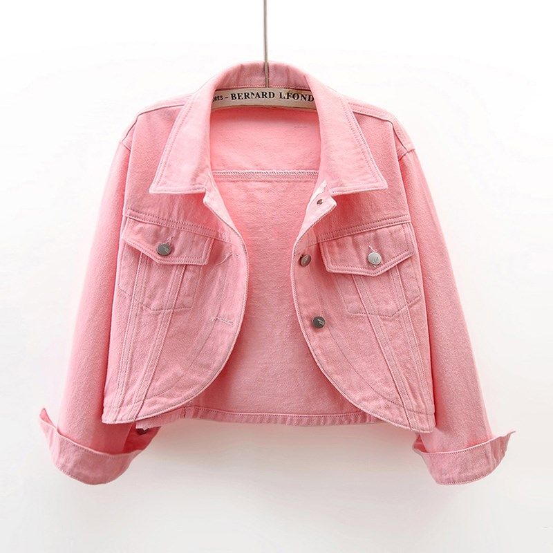 2024春季新款长袖高腰短款牛仔外套女宽松上衣披肩夹克外搭开衫潮,女装/女士精品,短外套,淘宝优惠券,粉丝福利购,淘宝优惠卷