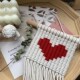 手工编织爱心挂毯diy材料包结婚伴手礼墙面装 饰节日礼物礼品