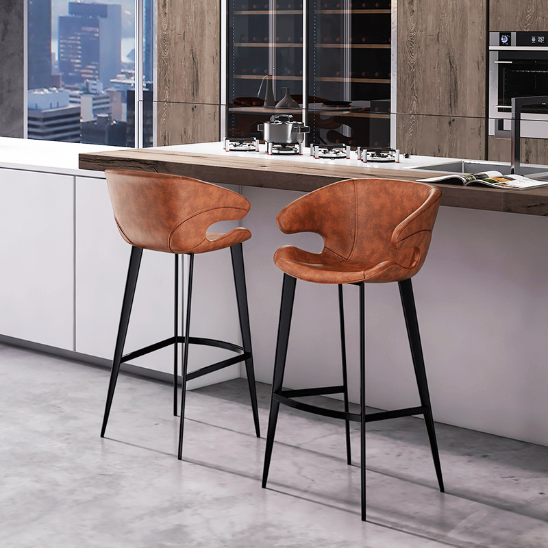 美式侘寂风吧台椅吧台凳轻奢厨房家用扶手高脚餐椅岛台桌椅子7168,住宅家具,家用高脚椅,淘宝优惠券,粉丝福利购,淘宝优惠卷