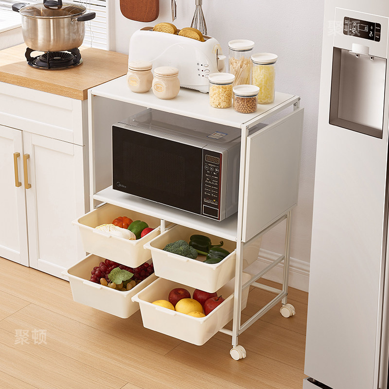 厨房置物架多功能移动餐边柜收纳微波炉储物
