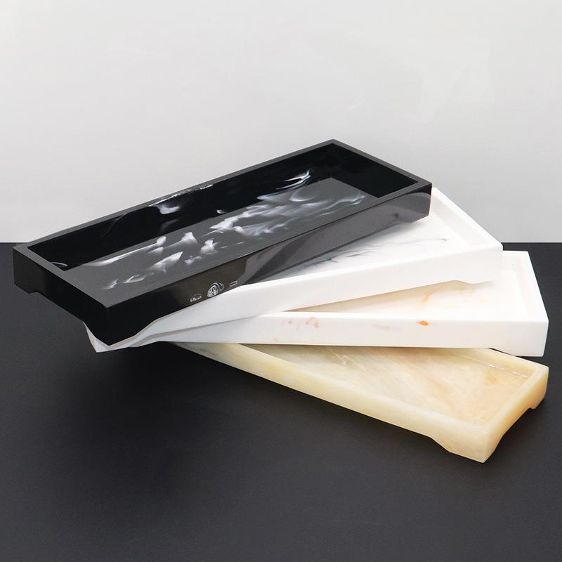 简约树脂酒店创意茶几托盘收纳家用浴室置物盘样品间摆件拍摄道具