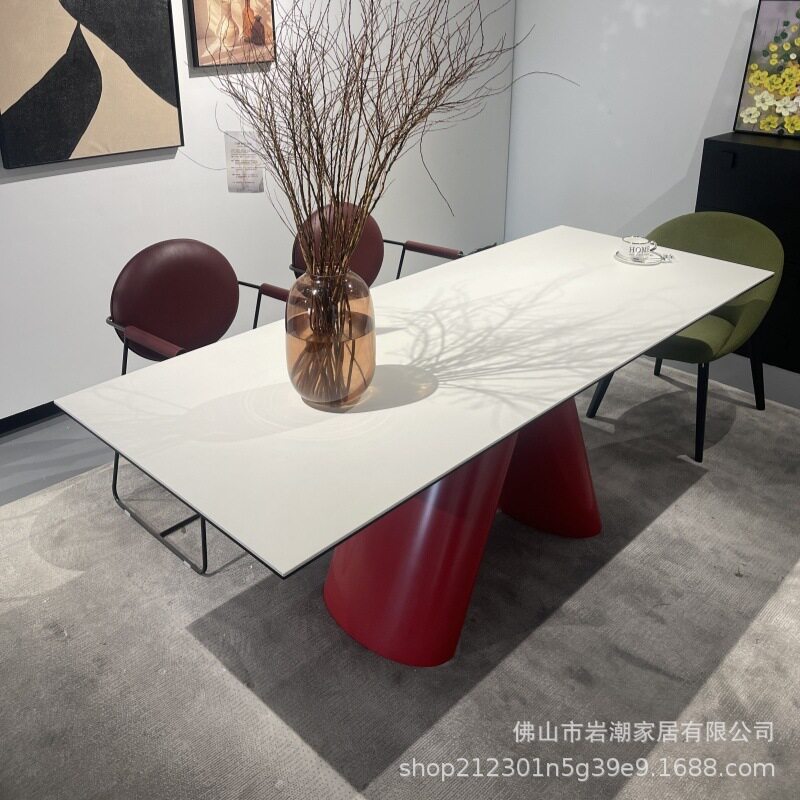 拉米娜岩板意式极简轻奢设计师款网红阿尔法别墅大平层大户型餐桌