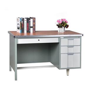 钢制办公桌单人电脑桌写字台职员桌1.2 1.6米铁皮桌子带抽屉 1.4