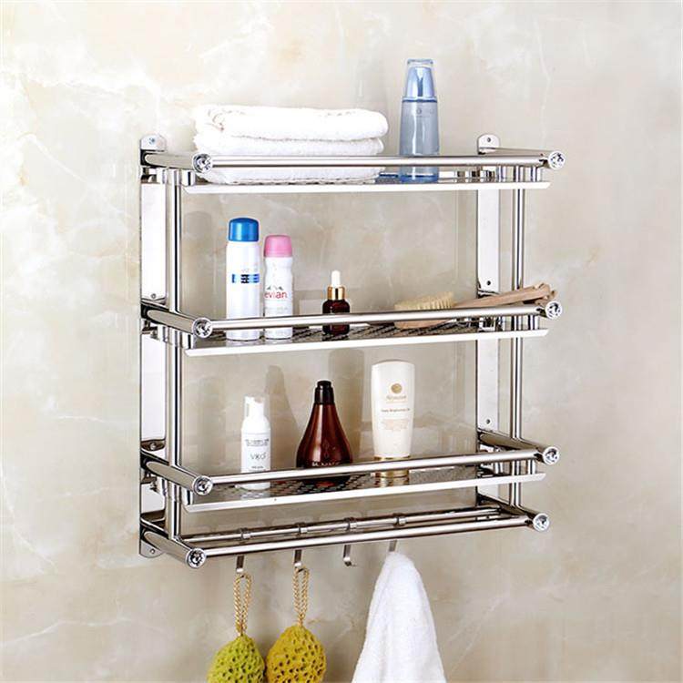 卫生间浴室厕所置物架壁挂洗手间收纳架免打孔洗漱台毛巾架不锈钢,农用物资,其他肥料,淘宝优惠券,粉丝福利购,淘宝优惠卷