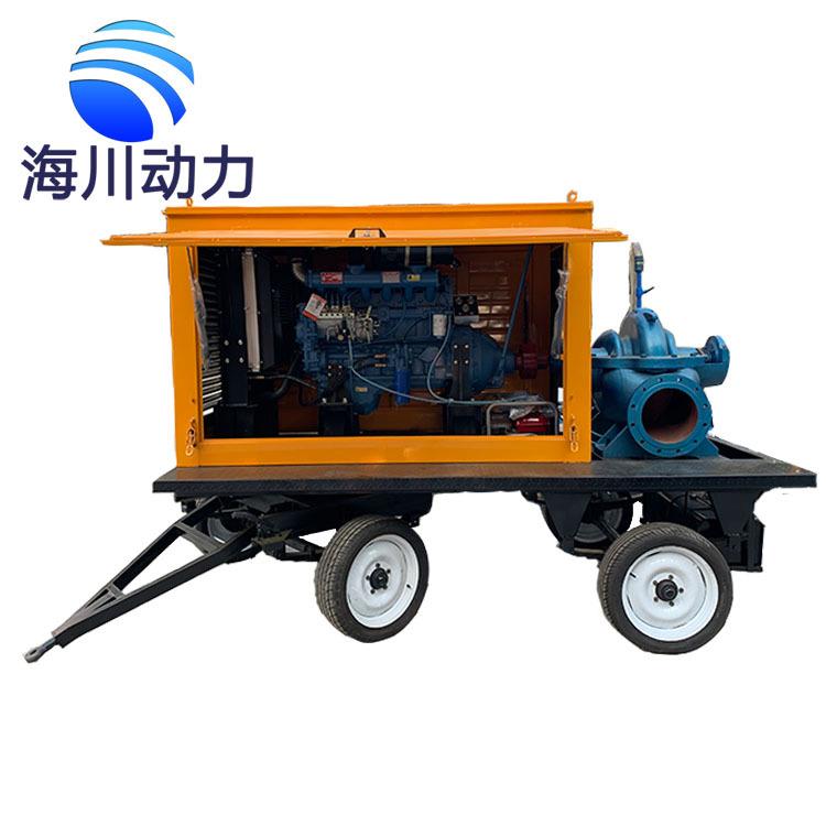 拖挂式防汛柴油排水泵大流量自吸移动式抽水泵车应急抗旱排水泵