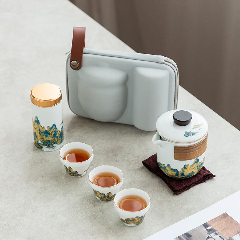 泡茶壶茶杯出差旅游快客杯便携式旅行茶具套装户外包随身功夫防烫