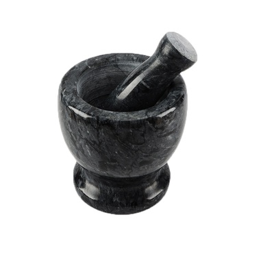 天然石材捣蒜器陶瓷带花捣蒜臼子家用青石复古骨质瓷压蒜器研磨器