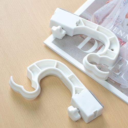 卡夹式窗帘杆架免打孔伸缩杆支撑托窗框固定器罗马杆固定座挂钩