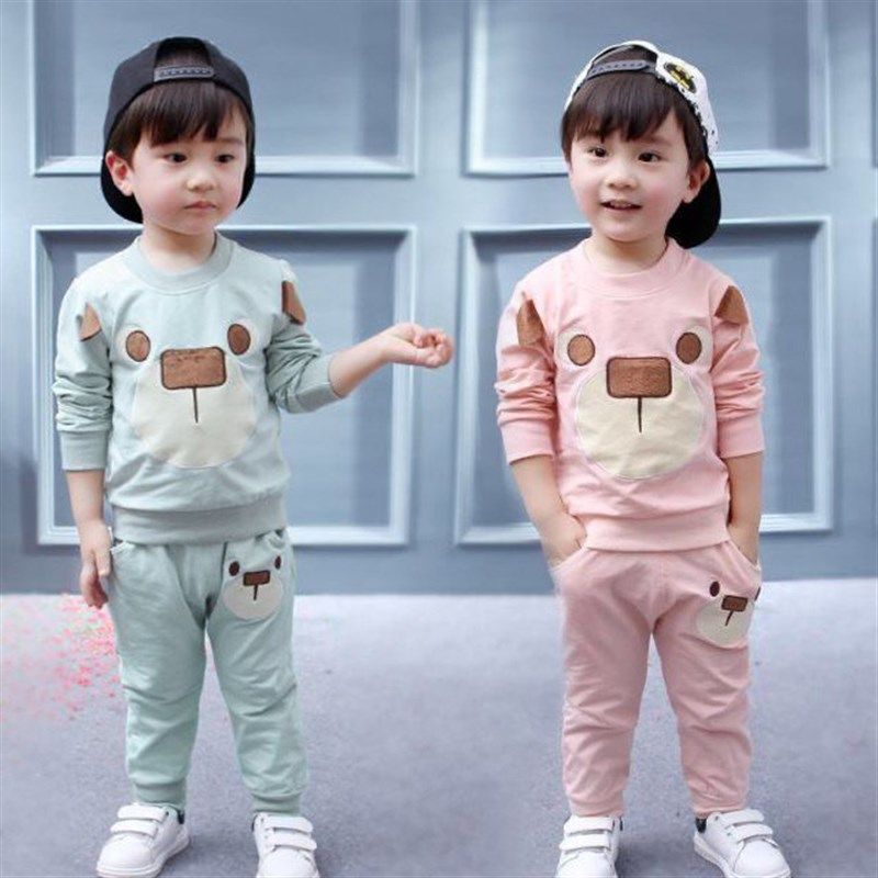 婴幼儿春秋装纯棉新款男童装2-3岁0-1岁半男宝宝套装卫衣外套款潮