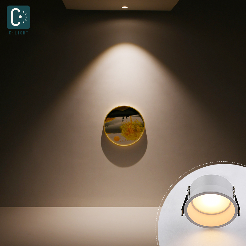 防眩筒灯led射灯嵌入式家用走廊玄关天花灯吊顶暗装超薄洞灯孔灯