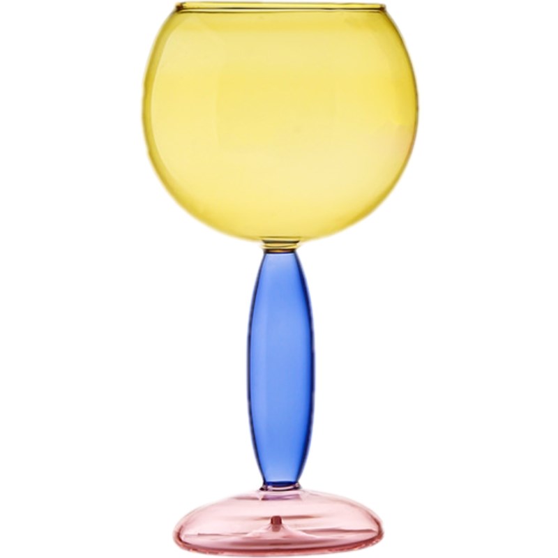 创意撞色高颜值设计感勃艮第高脚红酒杯醒酒器套装家用轻奢风高档