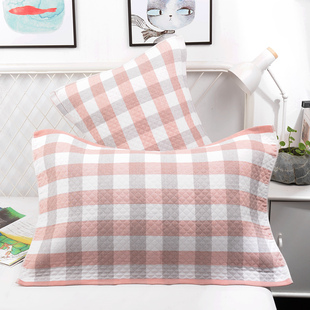 男生全棉纱布5278cm绑带款 夏季 枕头垫巾2022新款 枕巾纯棉一对装