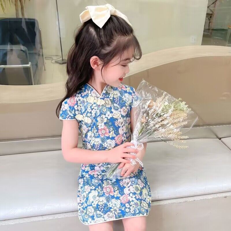 女童旗袍2025新款夏装连衣裙小女孩中国风公主裙洋气儿童汉服裙子