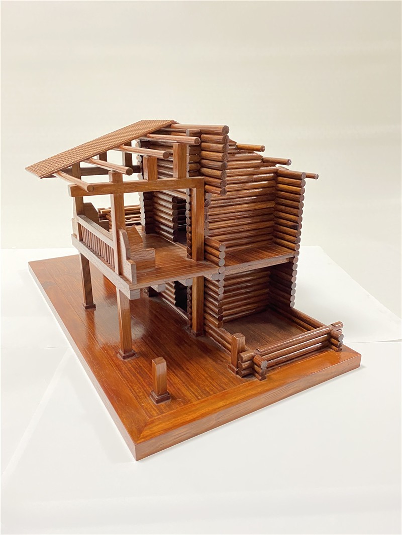 东阳木雕古建筑三大结构抬梁式穿斗式井干式半结构架梁教学用具